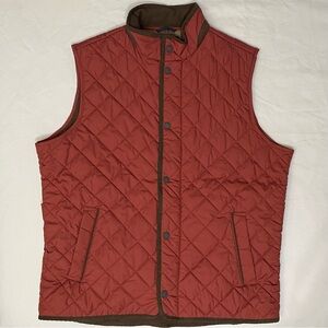 Peter Millar Men's Quilted Vest - Rust, Burnt Orange and Brown